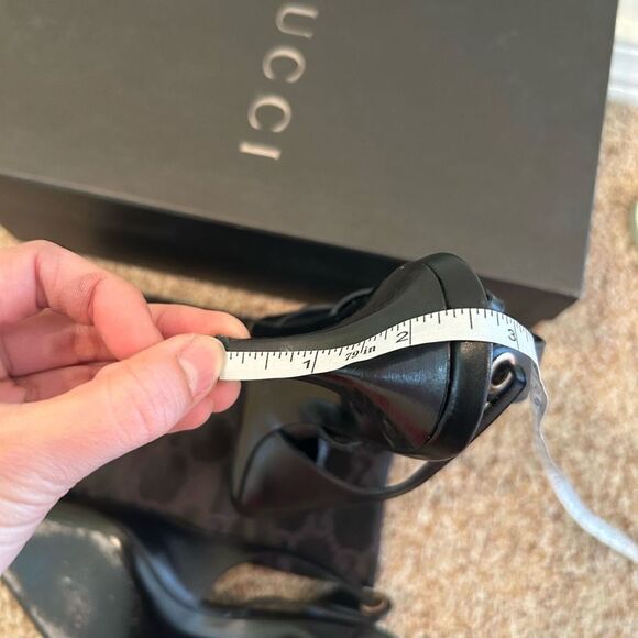 GUCCI size 35.5C Sandal Heels Black Leather made in Italy - Picture 12 of 12